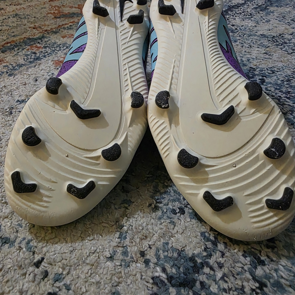 Nike Light Blue and Purple Soccer Cleats - Picture 2 of 2